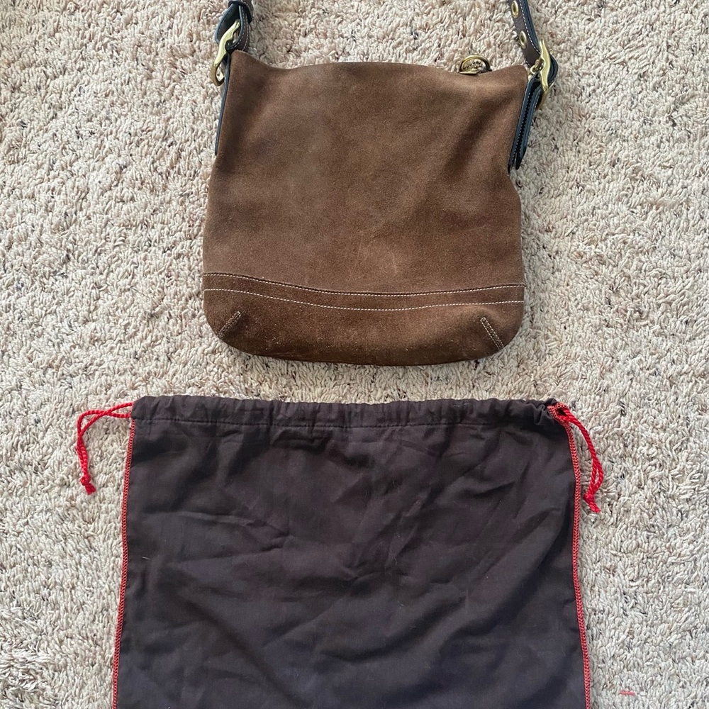 Coach Vintage Brown Suede Bucket Shoulder Bag - Picture 11 of 13